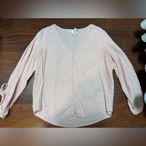 Elegant Pink Button-Down Women's Top